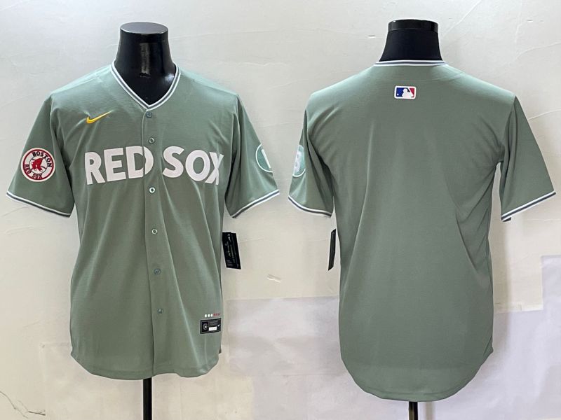 Men Boston Red Sox Blank Green Joint Name Game Nike 2025 MLB Jersey style 2